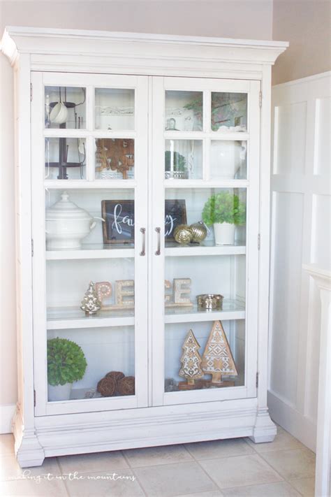 Kitchen cabinet design can bring sophisticated yet unexpected style to your home. Farmhouse Style Christmas Curio Cabinet - making it in the ...