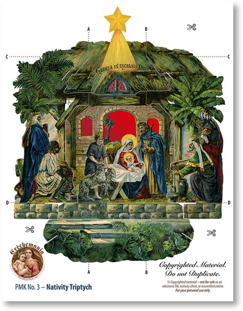 Nativity Triptych Sheet Christmas Paper Crafts