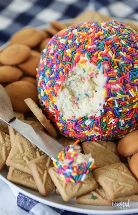 A Colorful Birthday Cake Cheese Ball Dessert Recipe Cheeseball Birthday Birthdaycake Cake