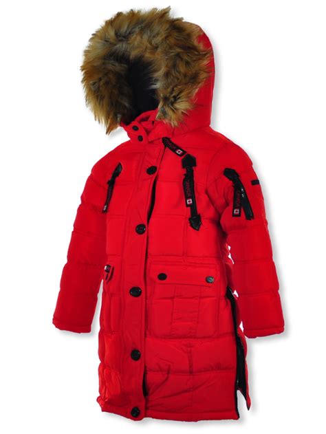 Buy Canada Weather Gear Girls Faux Fur Long Puffer Jacket Redmulti 14 16 Big Girls