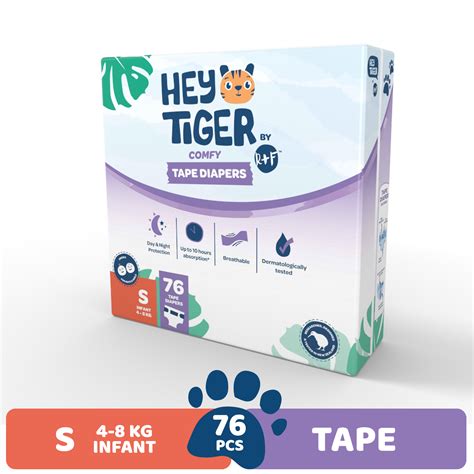 Hey Tiger Comfy Tape Diapers Small Jumbo Pack 76 Pads Best Price Online