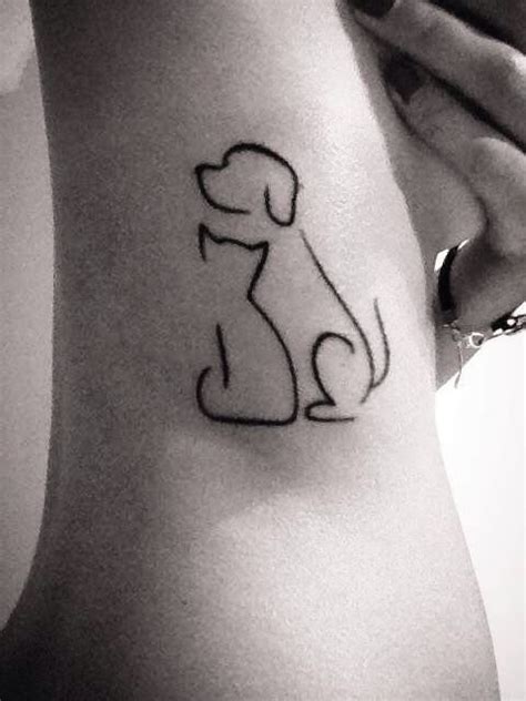 Gorgeous Cat And Dog Tattoo