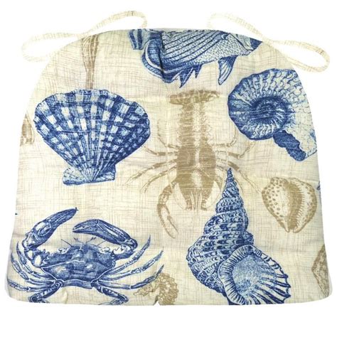 It's made from an iron frame and sits on four black foot pads. Sea Life Indoor / Outdoor Dining Chair Pads - Navy Blue ...