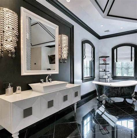 Top 60 Best Black Bathroom Ideas Dark Interior Designs