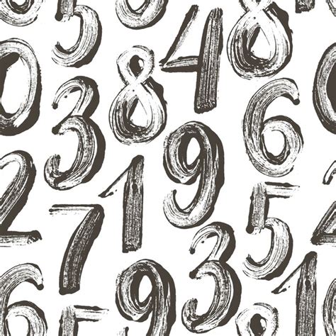 Premium Vector Seamless Pattern With Hand Drawn Numbers