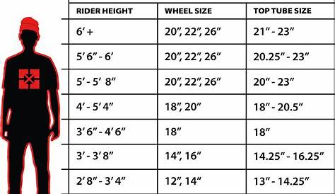 height chart for bikes