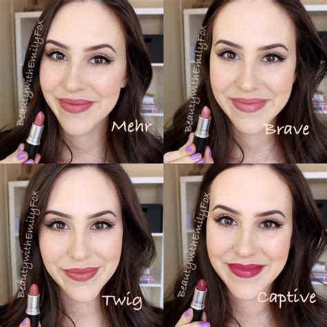 Mac Lipsticks Lip Swatches Mehr Brave Twig And Captive Lipstick Makeup Skin Makeup Mac
