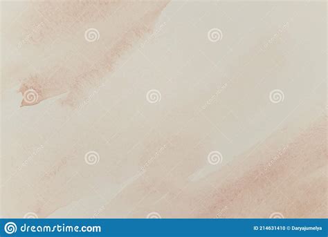 Hand Drawn Watercolor Abstract Background Beige Color Stock Photo