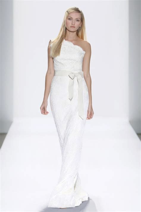 One Shoulder White Lace Wedding Dress