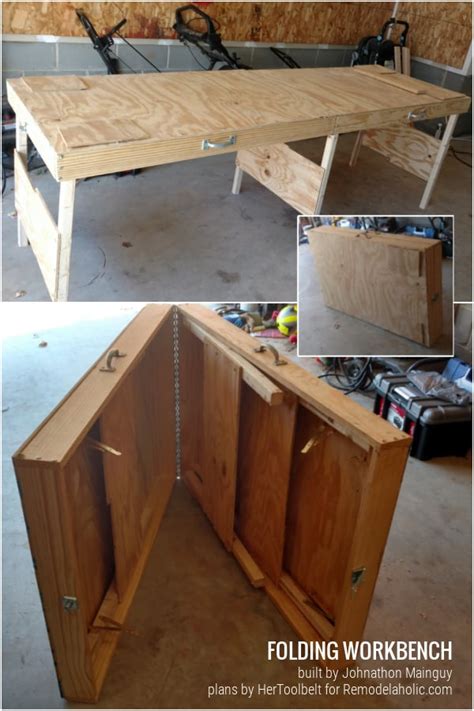 Diy Portable Folding Workbench Or Large Foldable Table Remodelaholic