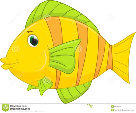 Cute Fish Cartoon Stock Vector Illustration Of Tropical