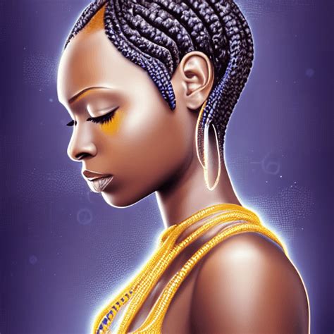 braided hair airbrush inspired african american woman · creative fabrica