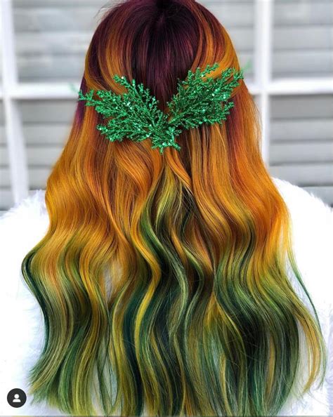 Personality Heart Dyed Christmas Haircolor Suitable For Christmas Out