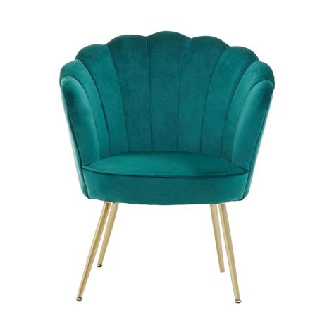 Emerald Green Velvet Scalloped Chair Uk