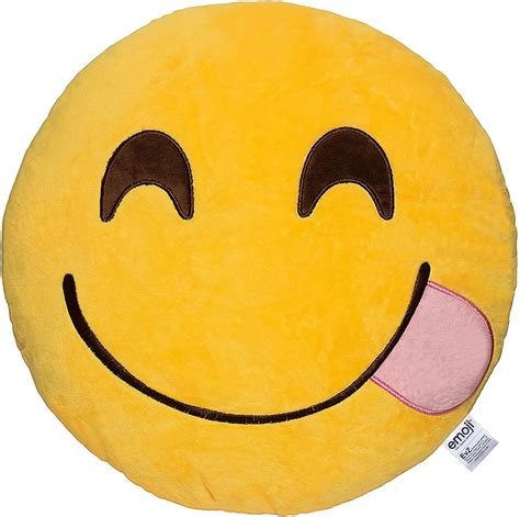 Evz Emoji Yum Face Emoticon Cushion Stuffed Plush Soft