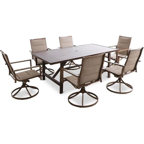 Mod Furniture Atlas 7 Piece Outdoor Dining Set With 6 Padded Contoured