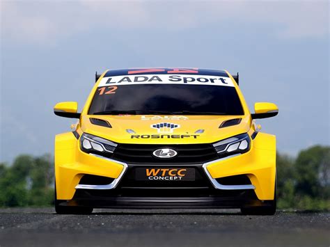 Lada Unveils Vesta Wtcc Racing Car Concept And Its Very Yellow