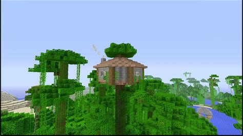 How To Build An Easy Jungle Survival House In Minecraft Youtube