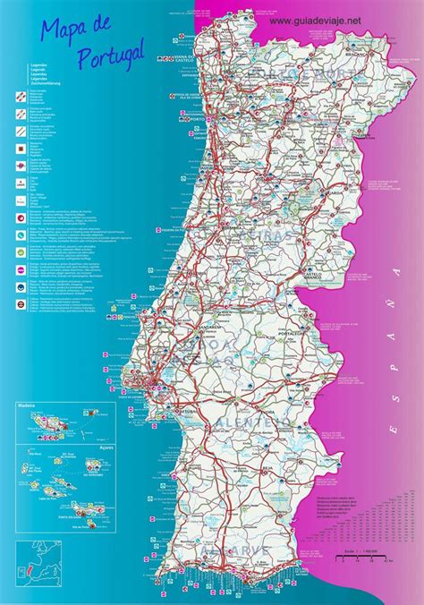 Mapa De Portugal Mapa Turístico Mapas De Carreteras Viajes Portugal