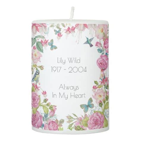 Pretty Remembrance In Memory Candle White Zazzle Memorial Candle
