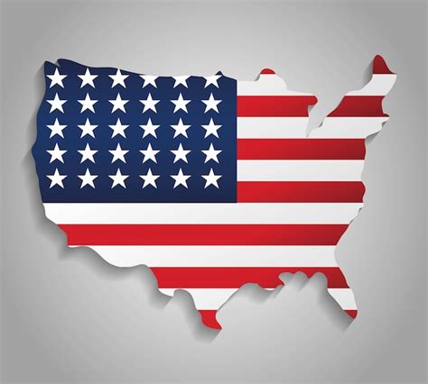 Icono De Mapa De País De Estados Unidos Con Colores De Bandera De