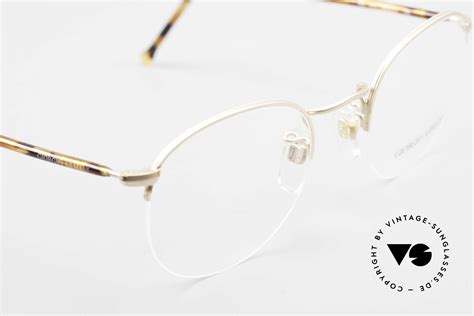 Glasses Giorgio Armani 142 Rimless Panto Eyeglasses 80s Vintage