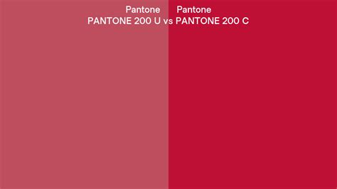 Pantone 200 U Vs Pantone 200 C Side By Side Comparison