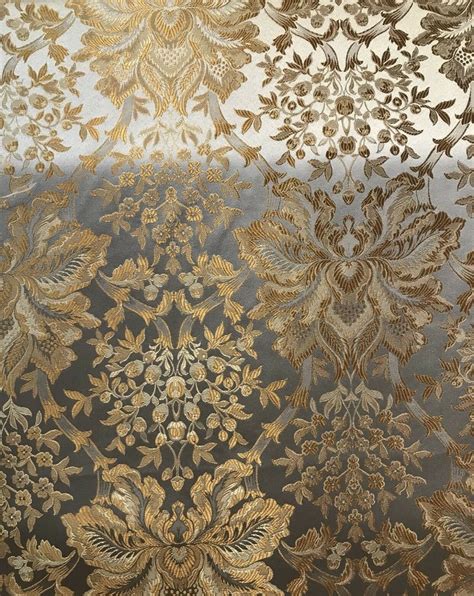 Swatch 100 Silk Brocade Satin Jacquard Neoclassical Fabric Embroider