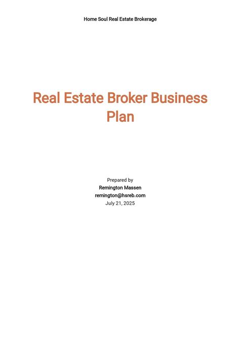 Simple Real Estate Business Plan Template In Google Docs Word Apple Pages PDF Template Net