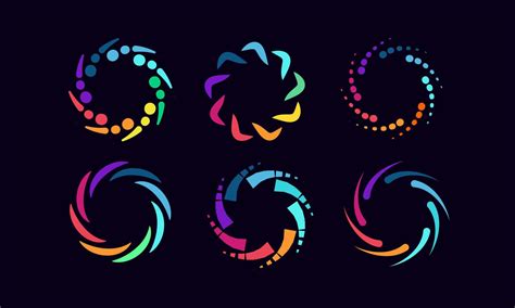 Collection Of Abstract Circular Rainbow Logos 941216 Vector Art At Vecteezy
