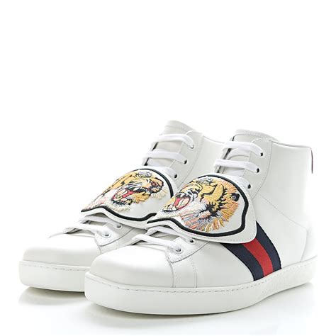 Gucci Calfskin Tiger Removable Patches Ace Mens High Top Sneakers 9