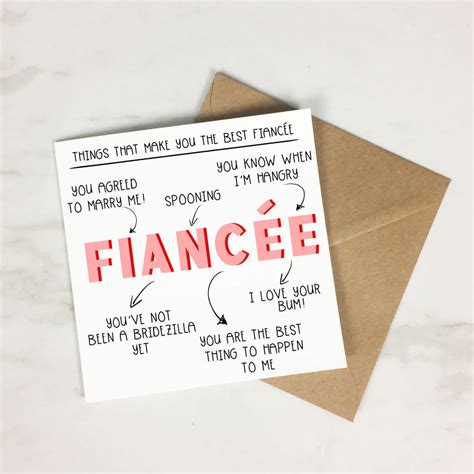 Personalised Things That Make You Fiancée Card By The New Witty