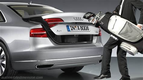 An array of available audi a8 sensors help you maintain speed, following distance and lane position. Audi A8 2014 Abmessungen, Kofferraumvolumen und Innenraum