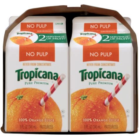 Tropicana® No Pulp Orange Juice 6 Ct 8 Fl Oz City Market