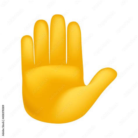 Raised Hand Emoji Icon Illustration Sign Human Gesture Vector Symbol