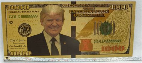 Usa Banknoten President Donald J Trump 1000 Novelty 24k Gold Foil