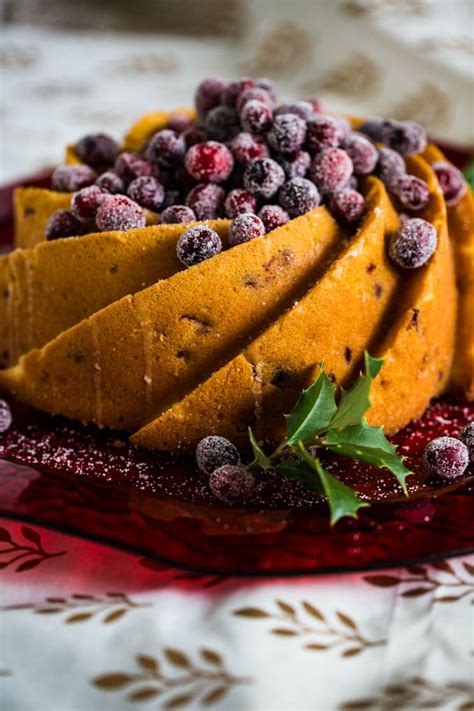 A bundt cake is a cake baked in a bundt pan. Holiday Bundt Cake with Sugared Cranberries - At Home with ...