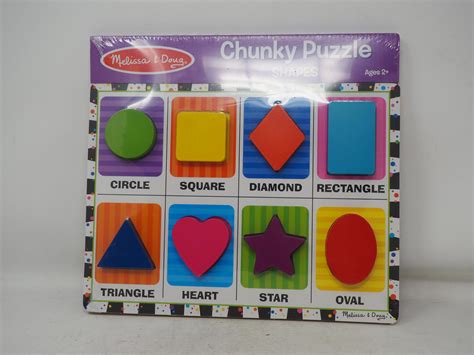 Melissa And Doug Shapes Wooden Chunky Puzzle 772037303 Ebay