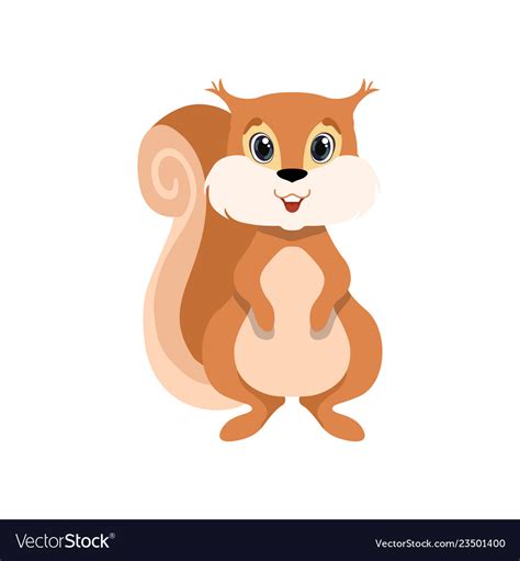 Cute Squirrel Lovely Animal Cartoon Character Vector Image