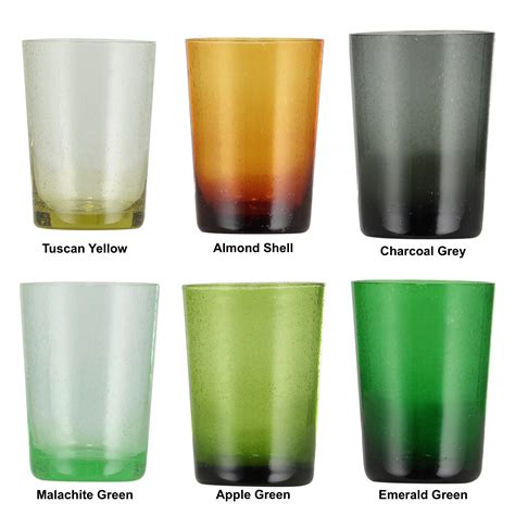 Set Of Six Recycled Handmade Bubble Glass Tumbler By British Colour