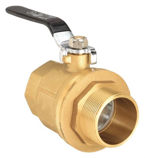 Grainger Approved Ball Valve Brass Inline 2 Piece Pipe Size 1 12