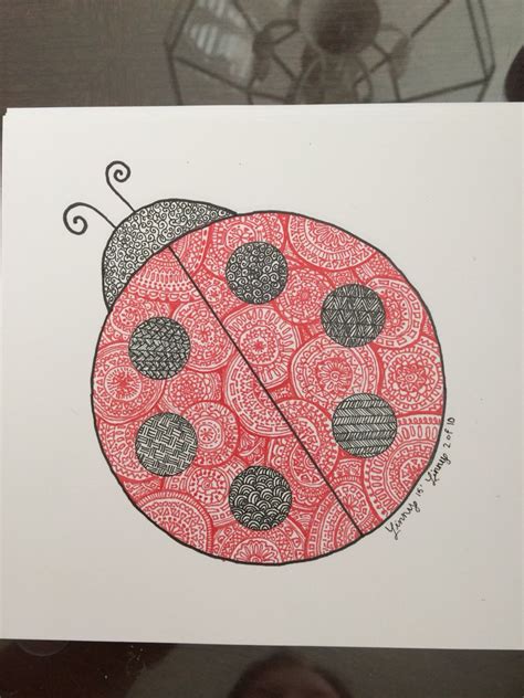 Ladybug Zentanglemandala Print Only 9 Out Of 10 Left Signed And