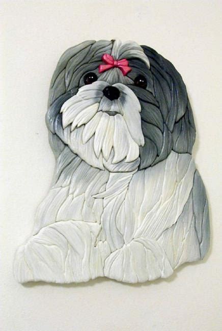 Rosie Shih Tzu Original Painted Intarsia Art By Gina Stern From