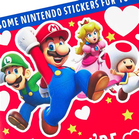 Nintendo Super Mario Valentines Day Card With Puffy Stickers