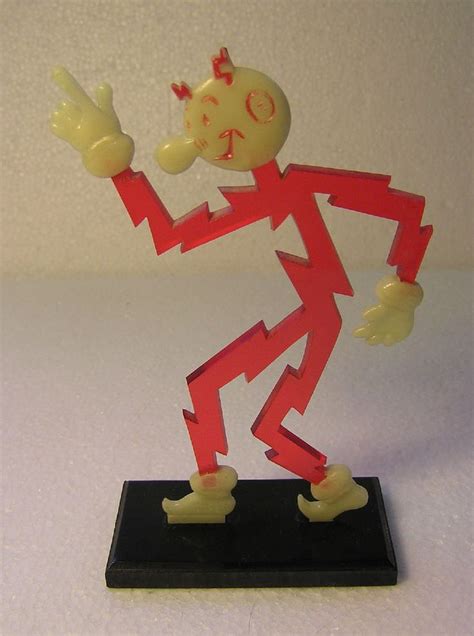 Vintage Reddy Kilowatt Business Card Holder Glow In The Dark Head