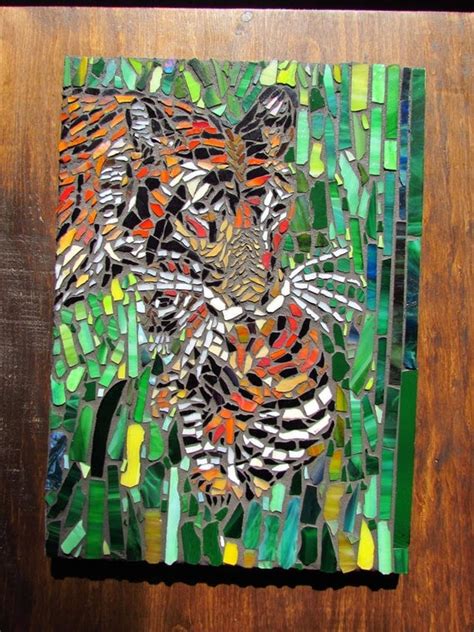 Stained Glass Mosaic Art Tiger Art Large Stained Glass