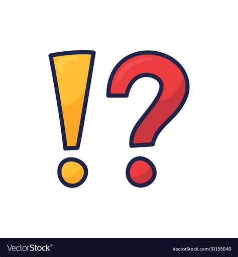 Exclamation Mark And Question Mark Sign Icon Vector Image