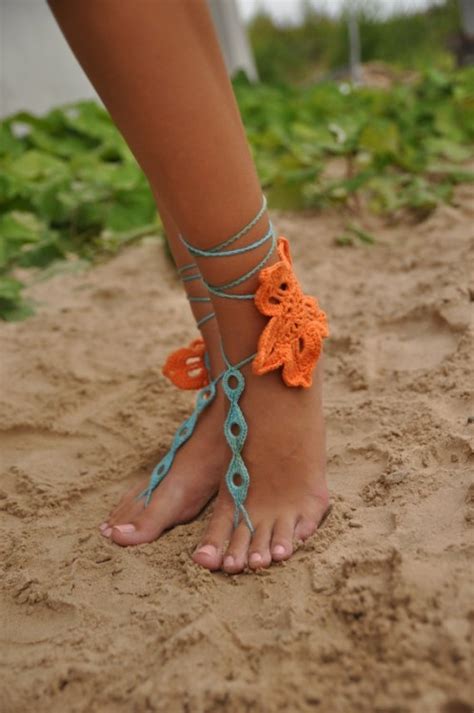Tropicana Crochet Barefoot Sandals Nude Shoes Foot By Barmine For The