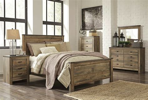 Ashley Trinell Queen Rustic 6 Piece Bed Set Furniture B446 Ebay