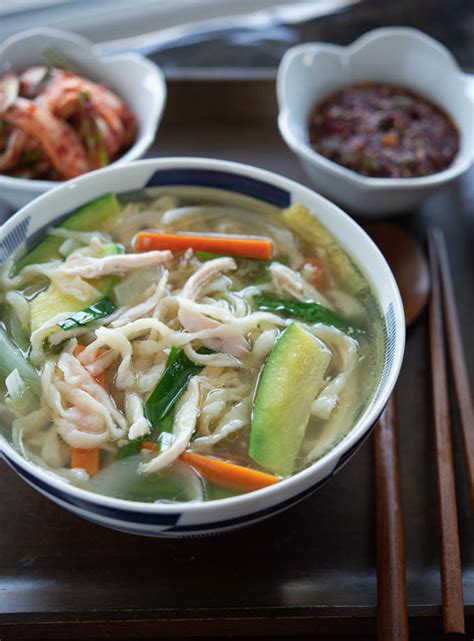Learn how to make kalguksu, korean knife cut noodles in a seafood soup. Korean Chicken Noodle Soup (Dak Kalguksu) Beyond Kimchee